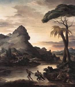 漁師との英雄的な風景 作： Theodore Gericault